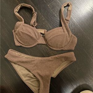 Shimmering Brown Bikini Set